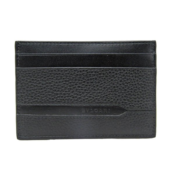 Bvlgari 36969 Leather Card Case Black